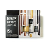 Liquitex Basics - 6 x 22ml - Metallics & Iridescents Acrylic Paint Set.