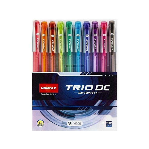 Pochette Unimax de 10 Stylos Trio 1.0mm.