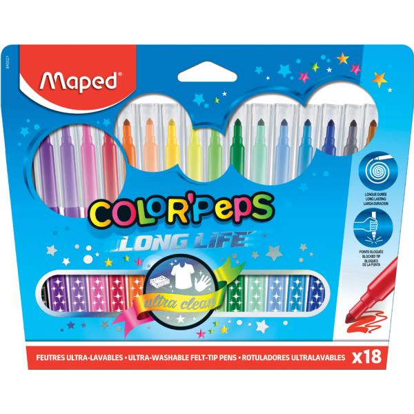 Maped - Feutres Ultra-Lavables Color'Peps LongLife 18pcs