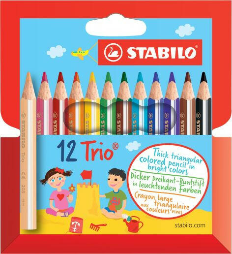 CRAYONS DE COULEUR STABILO TRIO 12/9 REF 205/12-01.