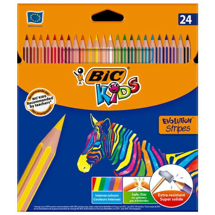 Boite de 24 BIC Kids Crayons de Couleur.