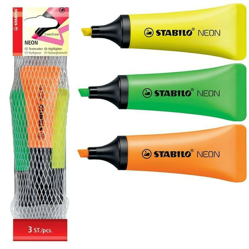 Stabilo - Marqueur Fluorescent Neon Pochette de 3 (3-2).
