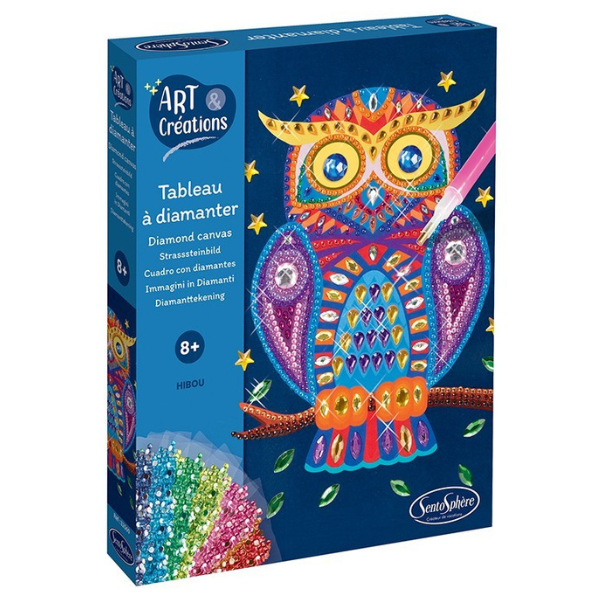 ART & CREATIONS TABLEAU A DIAMANTER HIBOU