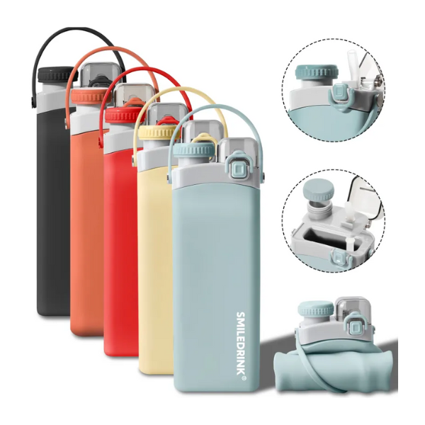 Bouteille d’Eau Pliable en Silicone – 600ml