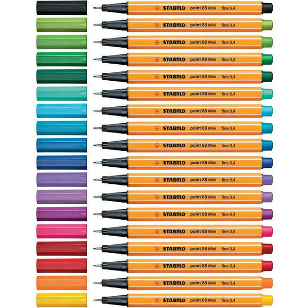 Pochette De 18 Mini Stylo-Feutres Fine Point 88 - Stabilo.