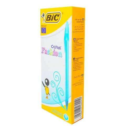 BIC - Boite de 12 Stylos à Bille Cristal Fashion (Turquoise).