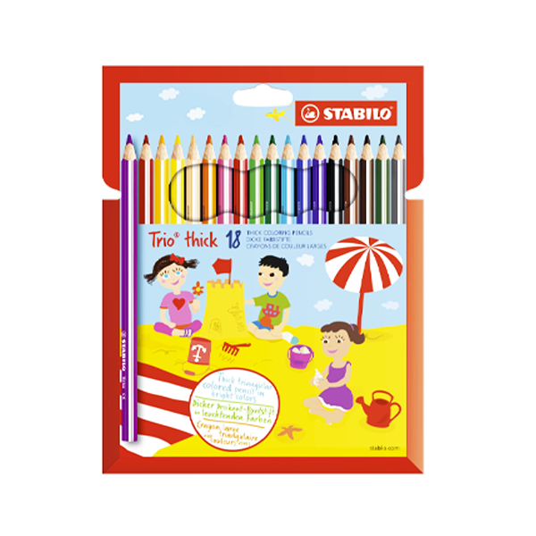 CRAYON DE COULEUR STABILO TRIO DE 18.