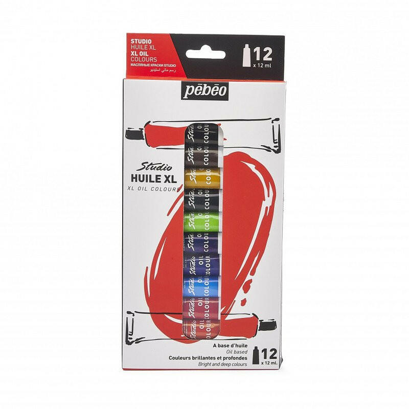 XL Studio Oil Paint Set of 12 Pack - 12 ml Tubes - Pébéo.