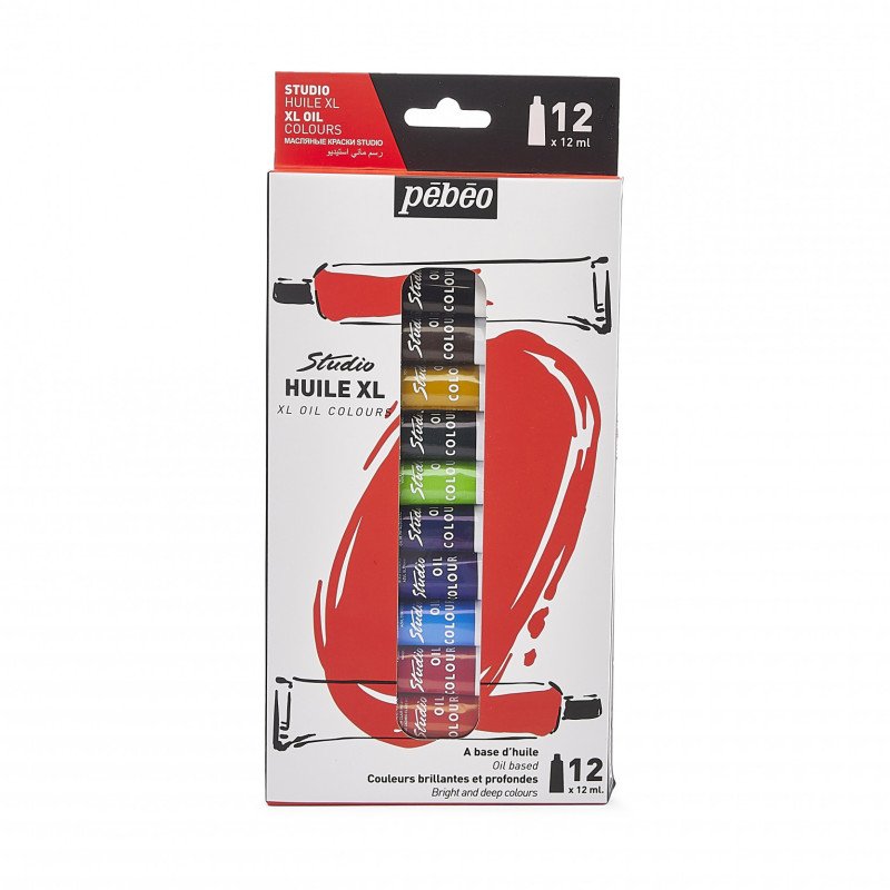 XL Studio Oil Paint Set of 12 Pack - 12 ml Tubes - Pébéo