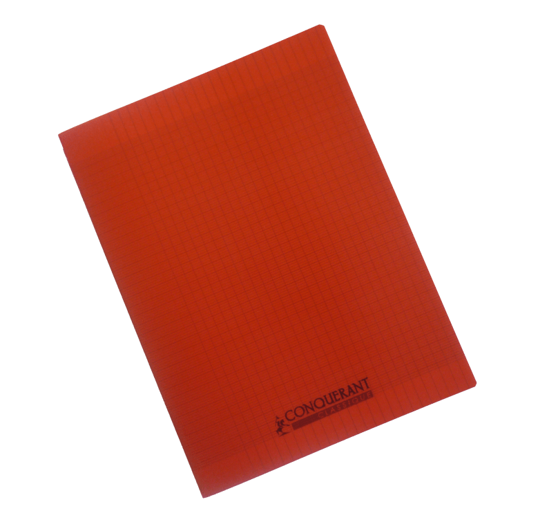 CAHIER POLYPRO CONQ 24*32 96P 90G SEYES PP ROUGE.