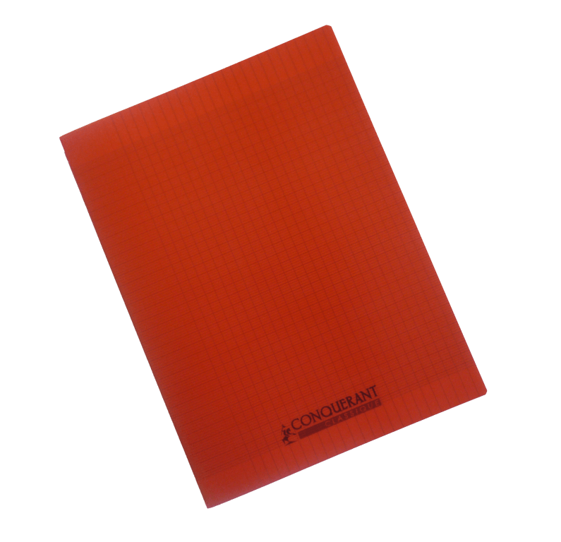 CAHIER POLYPRO CONQ 24*32 96P 90G SEYES PP ROUGE