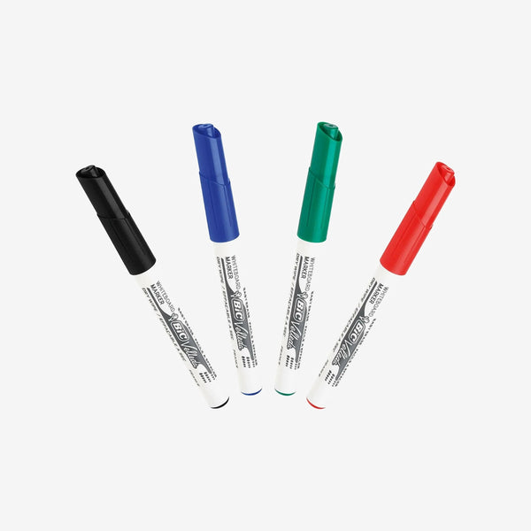 BIC - 4 Marqueurs VELLEDA pour Tableau Blanc.