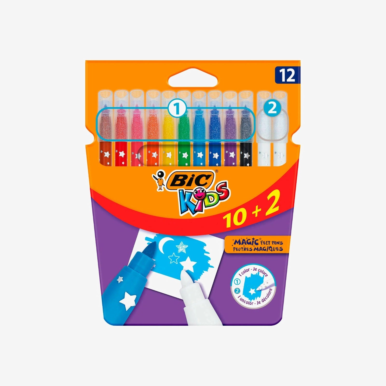 BIC - Feutres Kids Colour & Erase - Lot de 12.
