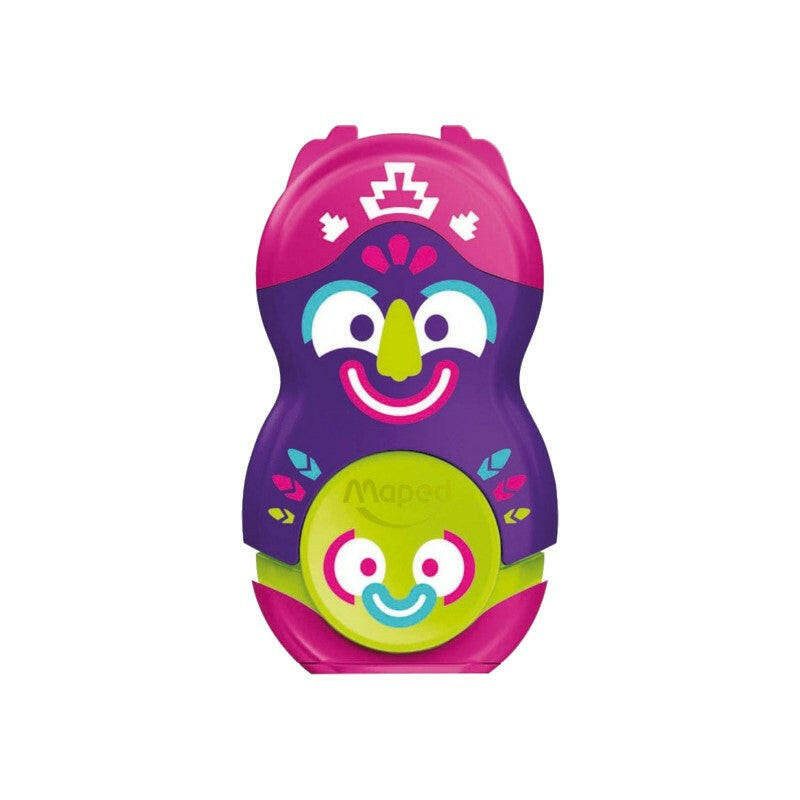 Maped - Taille-Crayon 1 Trou + Gomme Loopy Fancy.