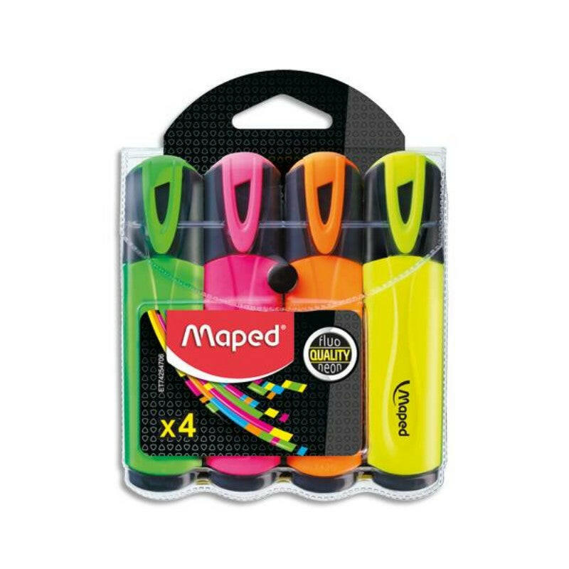 MARQUEUR FLUORESCENT MAPED PEPS POCH DE 4 REF 8742547.