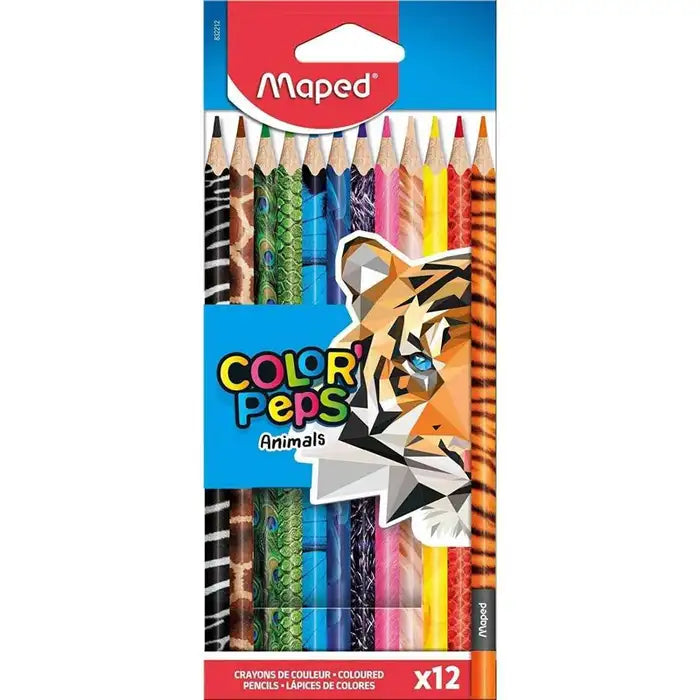 Maped - 12 Crayons Couleur - Animals