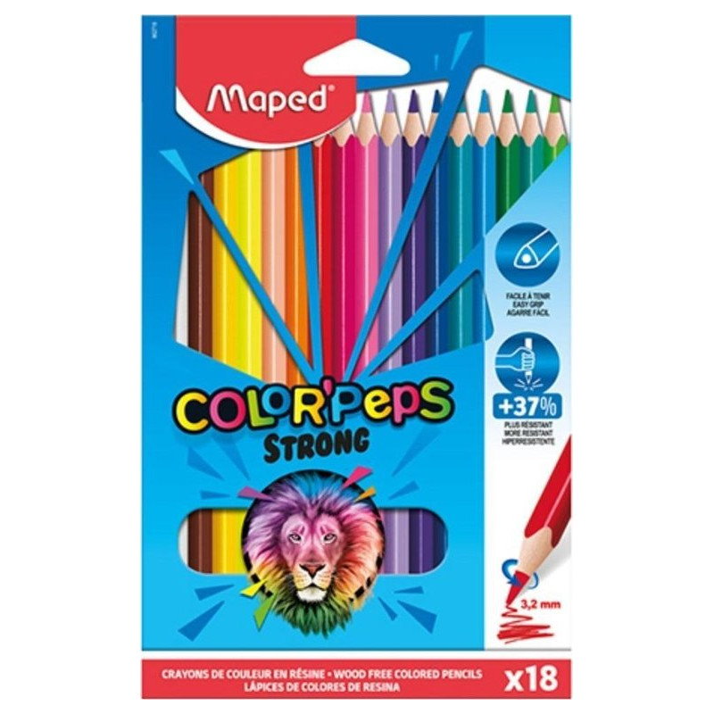 Maped - Crayon Couleur 18/18 Color Peps Strong