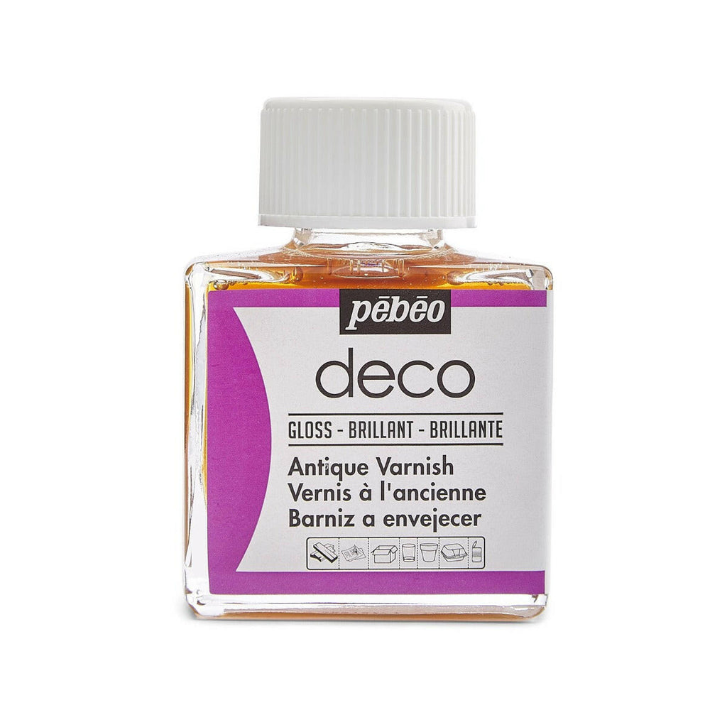 Vernis à l'Ancienne Brillant Base Solvant - Deco Auxiliaires 75 ml - Pébéo.
