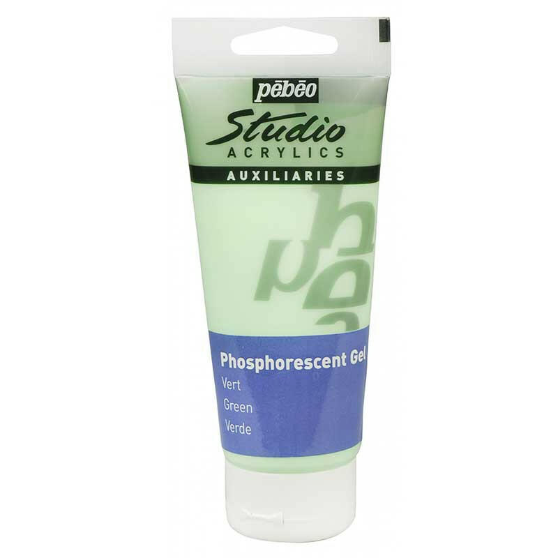 Acrylique Studio Tube 100ml Gel Phosphorescent Vert.