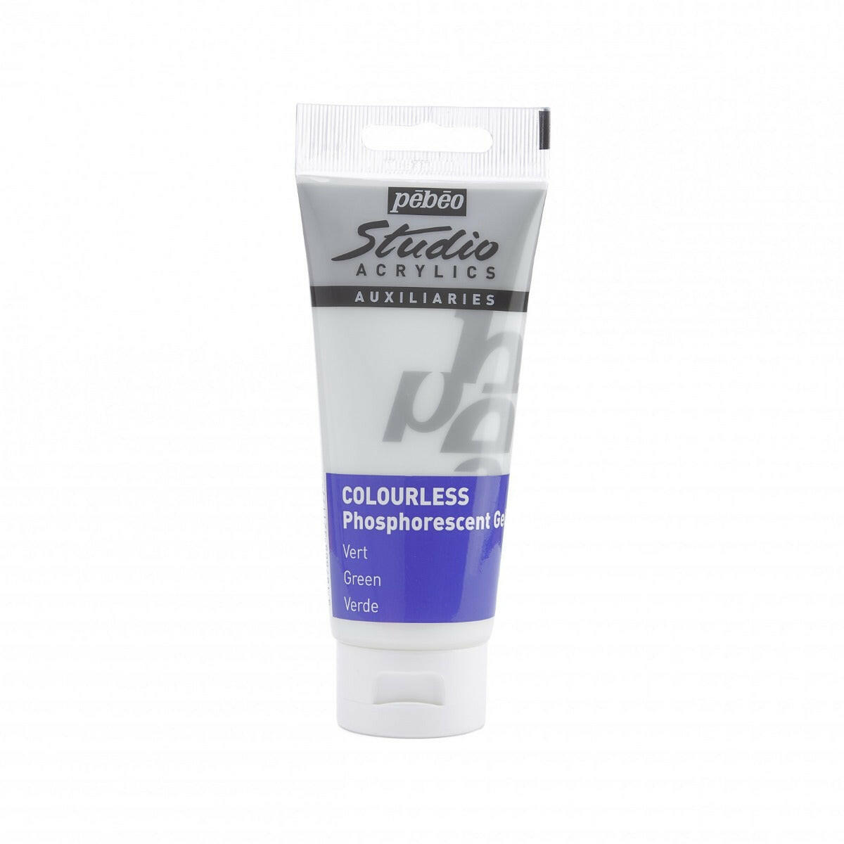 Tube Gel Acrylique Phosphorescent Studio 100ml, Vert - Pébéo.