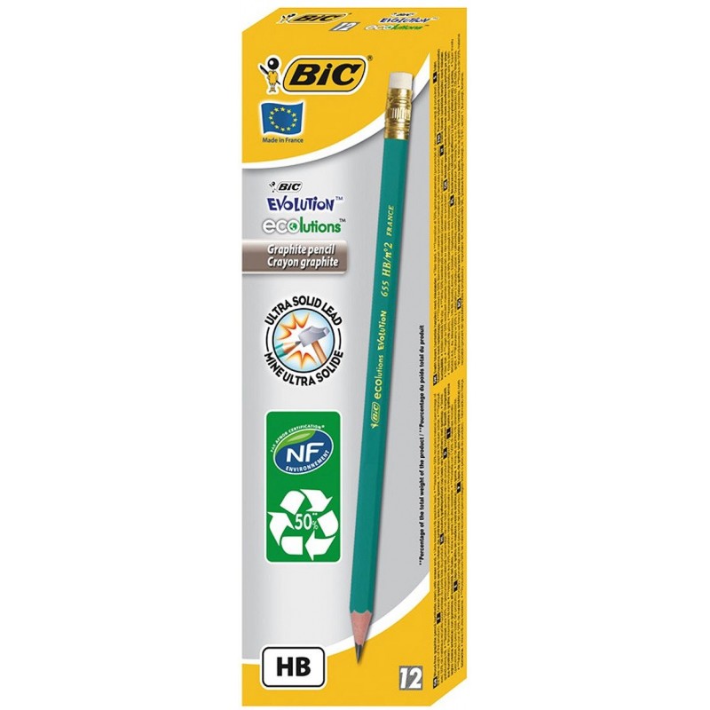 BIC - Crayon Graphite Evol HB avec Gomme