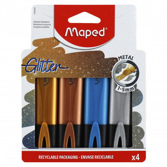 MARQ FLUO GLITTER POCH 4 METAL MAPED.