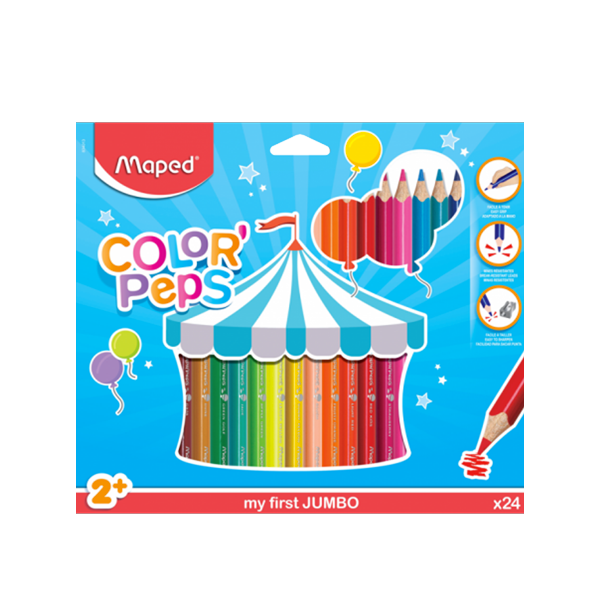 CRAYON DE COULEUR MAPED 18*18 JUMBO.