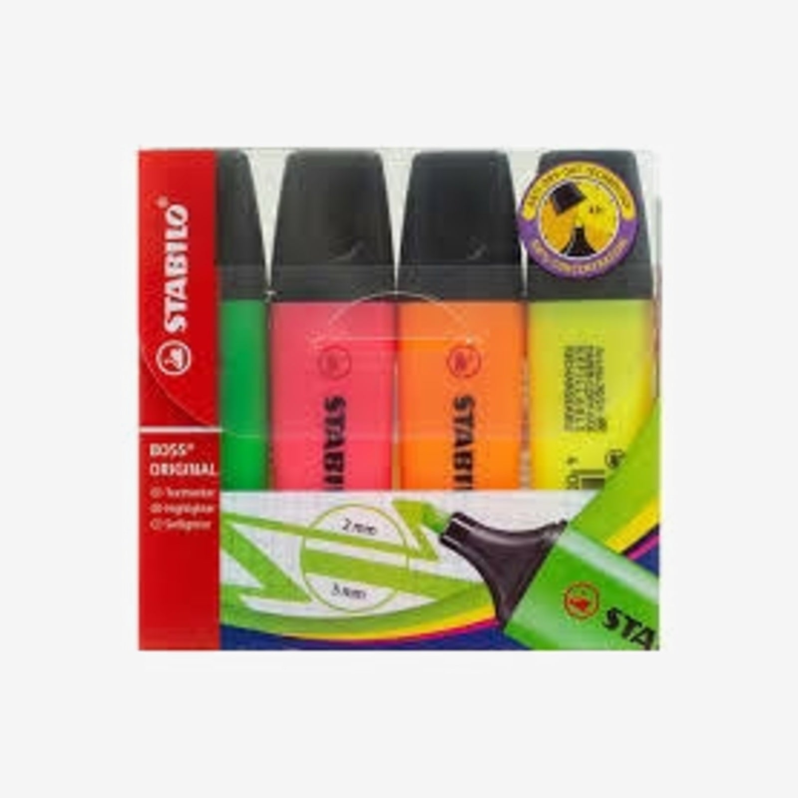MARQUEUR FLUORESCENT STABILO BOSS POCH DE 4 70/4.