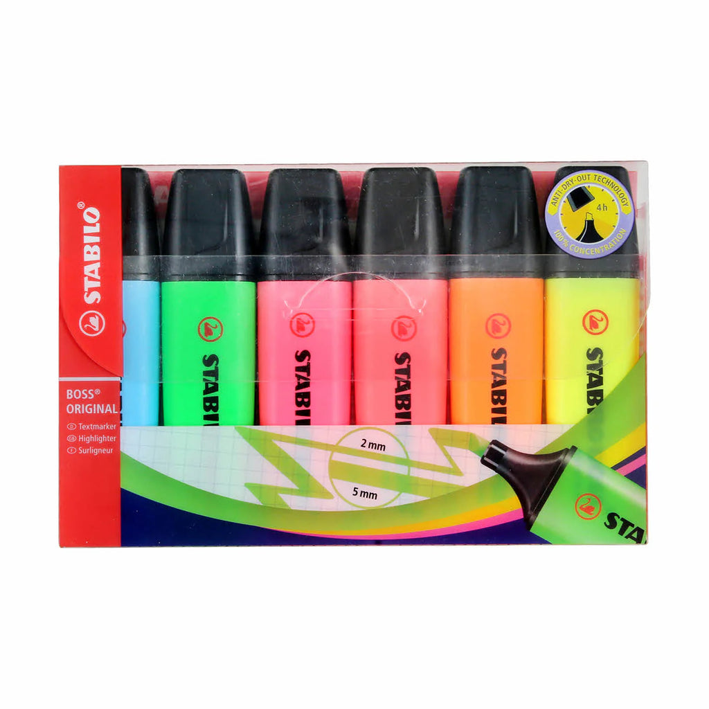 Stabilo - Pochette de 6 Marqueurs Fluorescents  Boss Original.