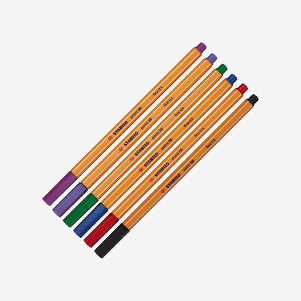 Stabilo - Pochette de 6 Stylos Point Fine POINT 88.