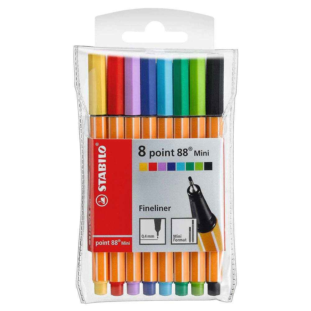 Stabilo - Mini Pochette de 8 Stylos Point Fine POINT 88