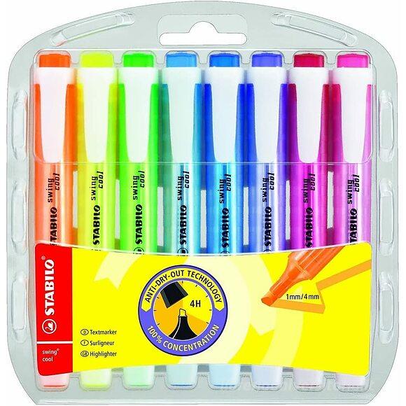 Pochette de 8 Marqueurs Fluo Stabilo Cool – Réf. 275/8-3