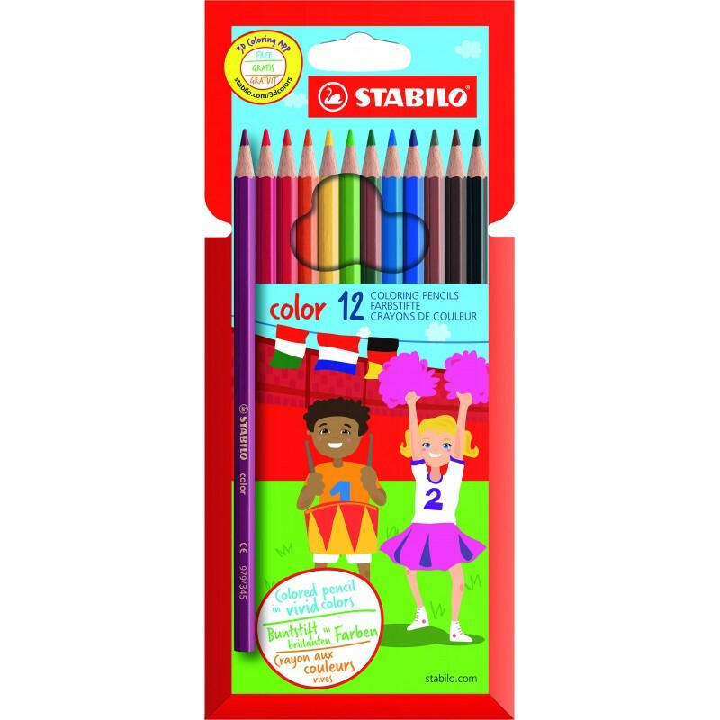 Pack de 12 Crayons de couleur STABILO color - Pack de 12 couleurs.