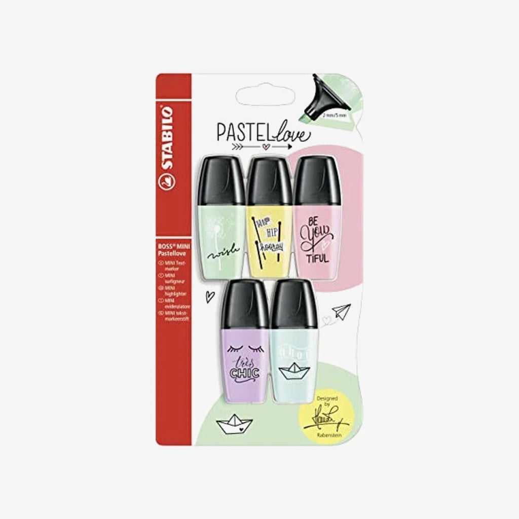 Stabilo - Lot de 5 Surligneur Boss Mini Pastel Love.