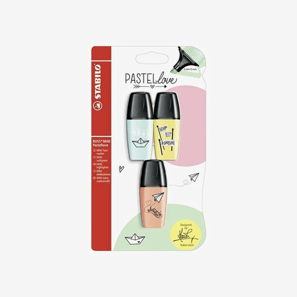Stabilo - Lot de 3 Surligneur Boss Mini Pastel Love.