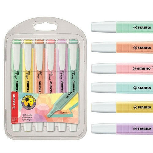 Stabilo - Pochette de 6 Surligneurs Fluorescents STABILO Swing Cool.