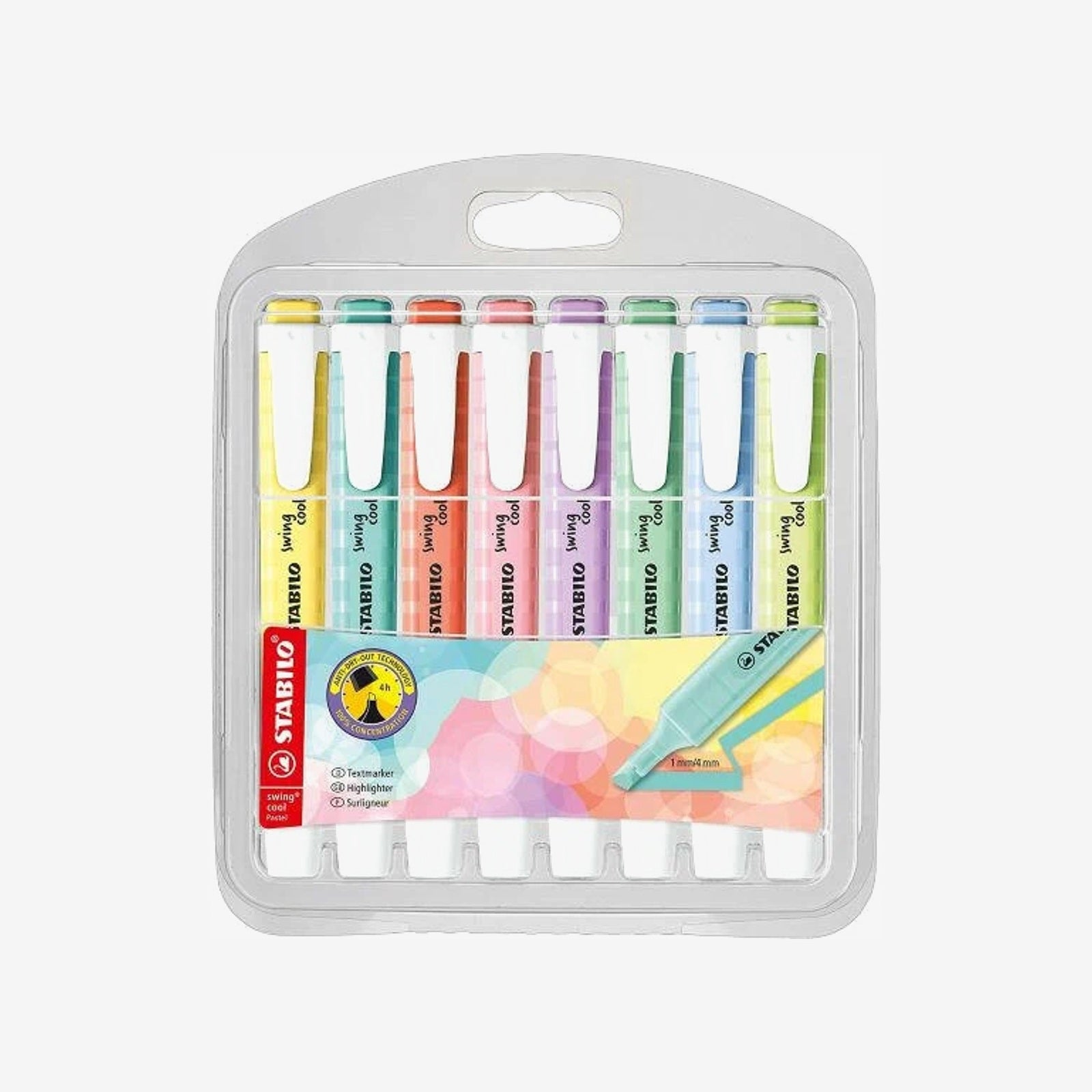 Stabilo - Pochette de 8 Surligneurs Fluorescents STABILO Swing Cool.