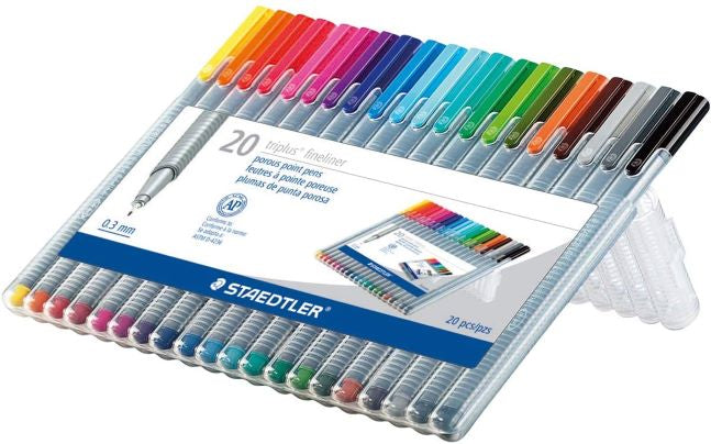 STYLO POINT FINE STAEDTLER TRIPLUS FINELINER POCHE DE 20+6 REF 334SSB20P2