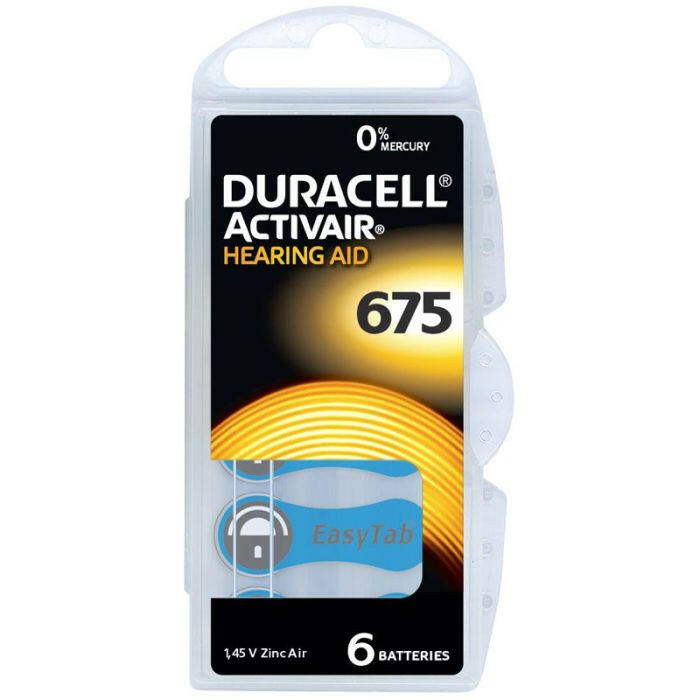 6x Piles Duracell Pour Appareils Auditifs ZA 675.
