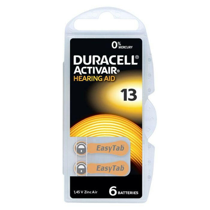6x Piles Bouton Duracell Hearing Aid Pour Appareils Auditifs ZA 13.