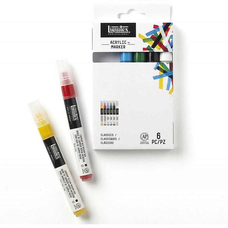 Liquitex Paint Markers 6 x 2mm - Classics.