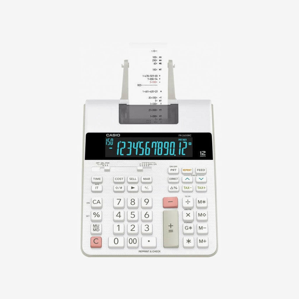 MACHINE A CALCULER CASIO IMPRIM AFFICH 12 CHIFFRES 220V BLANC.