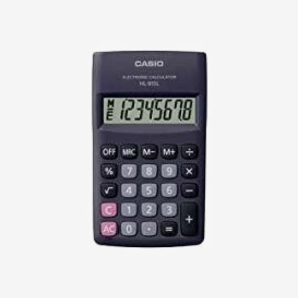 CALCULATRICE SIMPLE CASIO 8 CHIFFRES PILE NORMALE NOIR HL-815-BK.