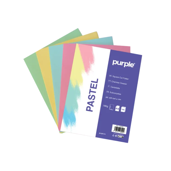 PAQUET 100 CHEMISES CARTONNES PASTEL 180 GR ASSORTIS