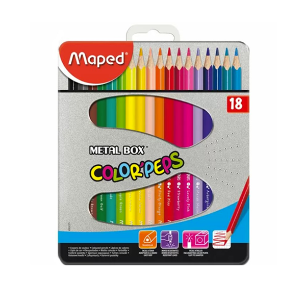 CRAYONS DE COULEUR MAPED 18/18 B.METALE REF 832015.