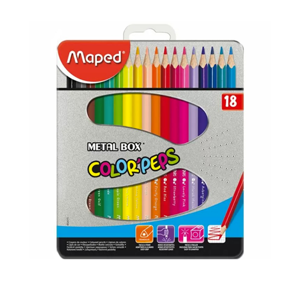 CRAYONS DE COULEUR MAPED 18/18 B.METALE REF 832015