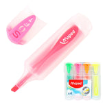Maped - Pochette de 4 Marqueurs Fluo Soft.