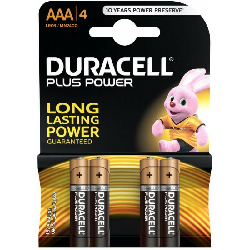 Pile Duracell AAA Lot de 4 LR03 1.5V.