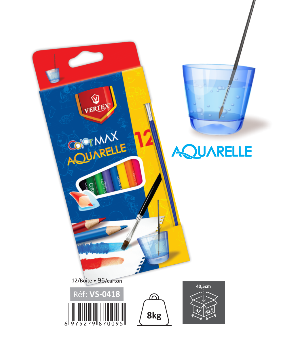 Palette Aquarelle Vertex – 12 Couleurs