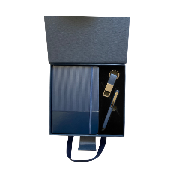 COFFRET NOTEBOOK + STYLO + PORTE CLE